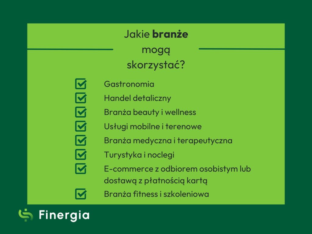 jakie branże, pożyczka pod obroty z terminala, Finergia
